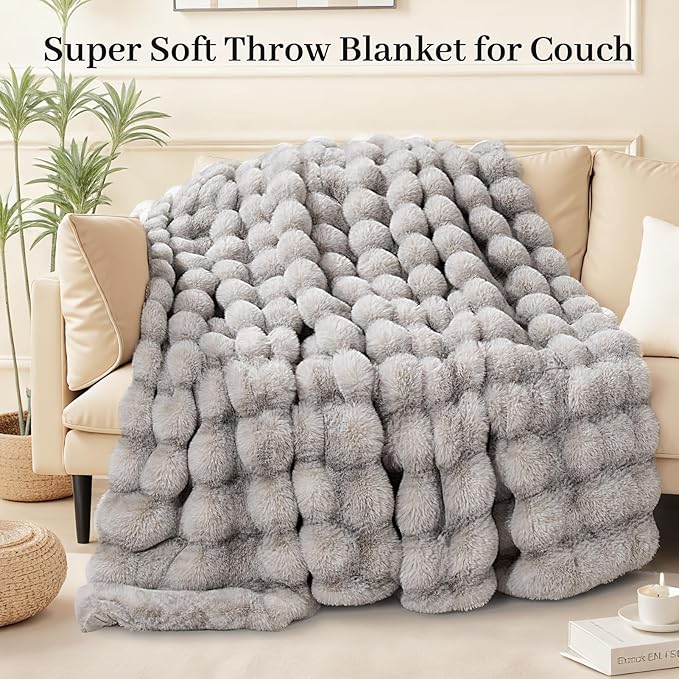 NEXHOME PRO Faux Fur Throw Blanket, Ultra Soft Cozy Warm Fuzzy Fluffy Plush - Image 2