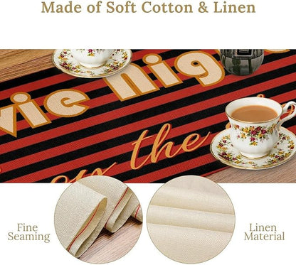 Movie Night Table Runner Popcorn Drink Reel Movie Clapboard Table Decor Movie - Image 5