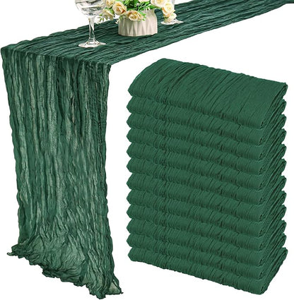 12 Pack 10Ft Cheesecloth Table Runner 35x120 Inch Boho Gauze Table Runner by Fivenl