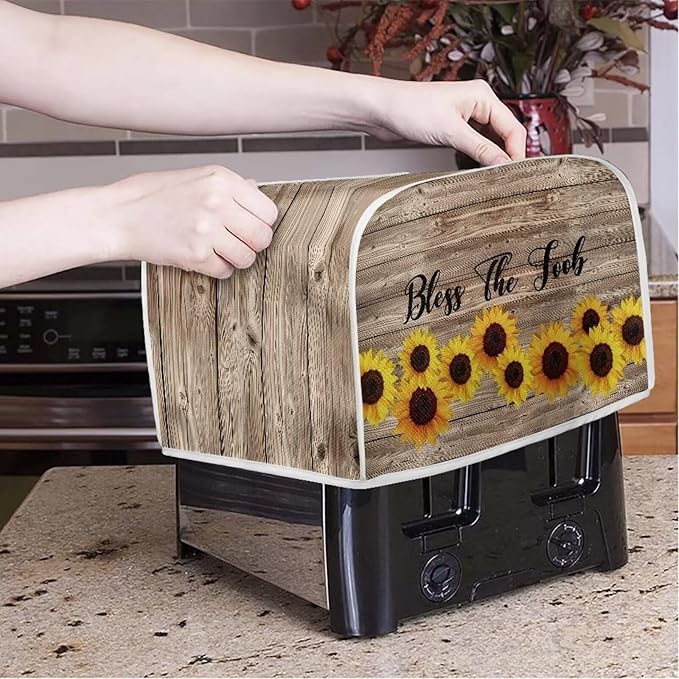 Sunflower 2 Slice Toaster Cover, Dustproof Bread Maker Oven Cover, Small - Image 3