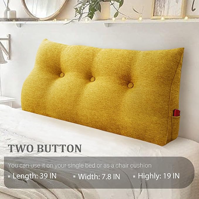 8 lbs Thickened Twin Headboard Pillow Wedge College Dorm Bed Pillow - Image 2