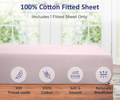 ROYALE LINENS 300 Thread Count 100% Long Staple Combed Cotton Fitted Sheet King - Image 4