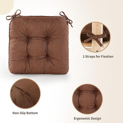 Chair Cushions for Dining Chairs, Tufted Foam Kitchen Chair, Non-Slip Seat - Image 3