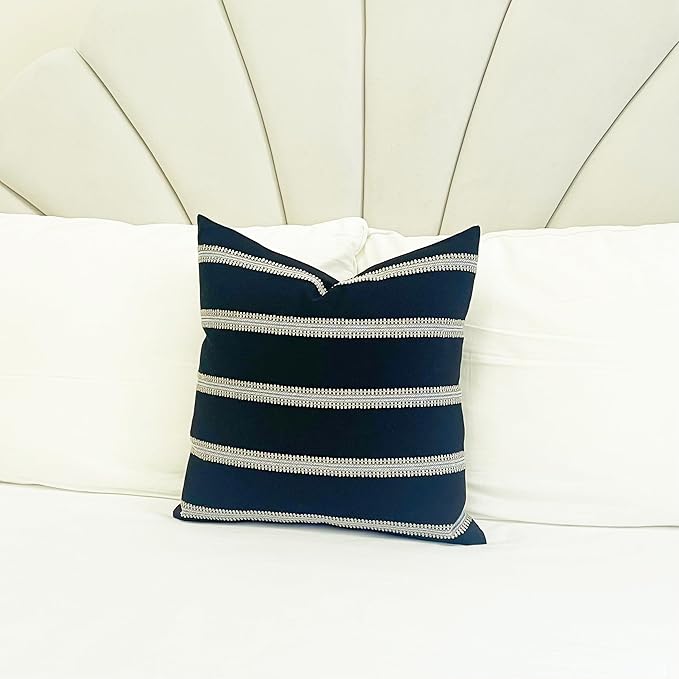 Slow Cow Decorative Stripe Throw Pillow Cover Modern Country Design Cushion - Image 6