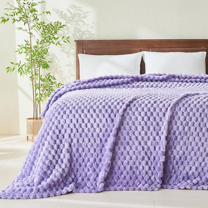 NEWCOSPLAY Super Soft Queen Blanket Lavender Premium Silky Flannel Fleece 3D - Image 2