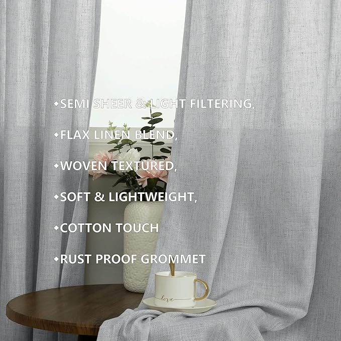 Light Grey Curtains 84 Inch Length - Image 3