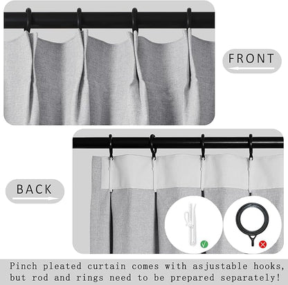 Macochico Pinch Pleated Blackout Curtains 102 Inches Long 100% Light Blocking - Image 4