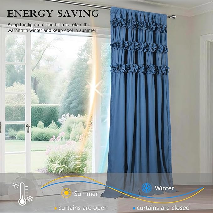 Luxurious Dusty Blue Blackout Curtains - Image 4
