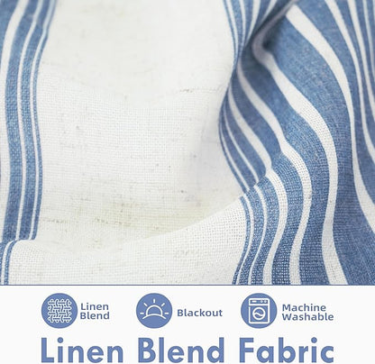 DriftAway Farmhouse Vertical Striped Linen Blend Textured Light Filtering Semi - Image 2
