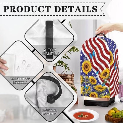 American Flag Sunflower Blender Dust Cover Stand Mixer or Coffee Maker - Image 5