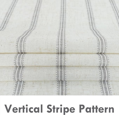 DriftAway Farmhouse Vertical Striped Linen Blend Textured Light Filtering Semi - Image 4