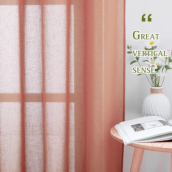 NICETOWN Linen Textured Semi Sheer Curtains - Image 3