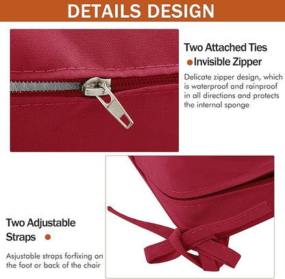 4 Pack Outdoor Chair Cushions 19 x 19 Inch Waterproof Patio Chair Cushions - Image 5