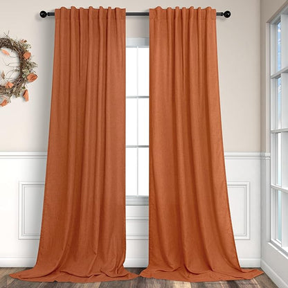Pitalk Burnt Orange Curtains 84 Inch Length by Pitalk