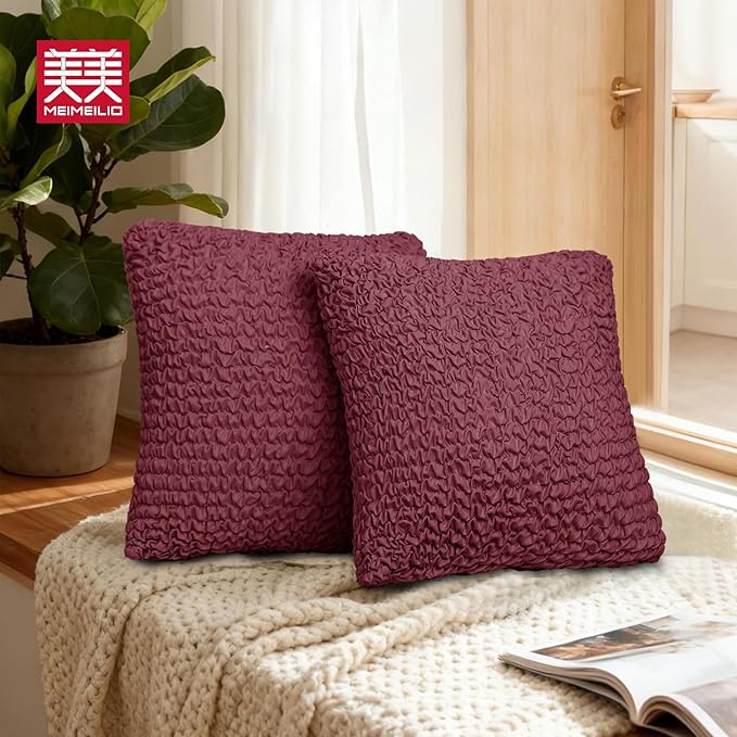 Throw Pillow Covers 18x18 Inch Solid Stretch Flexible Size Decorative Pillow - Image 3