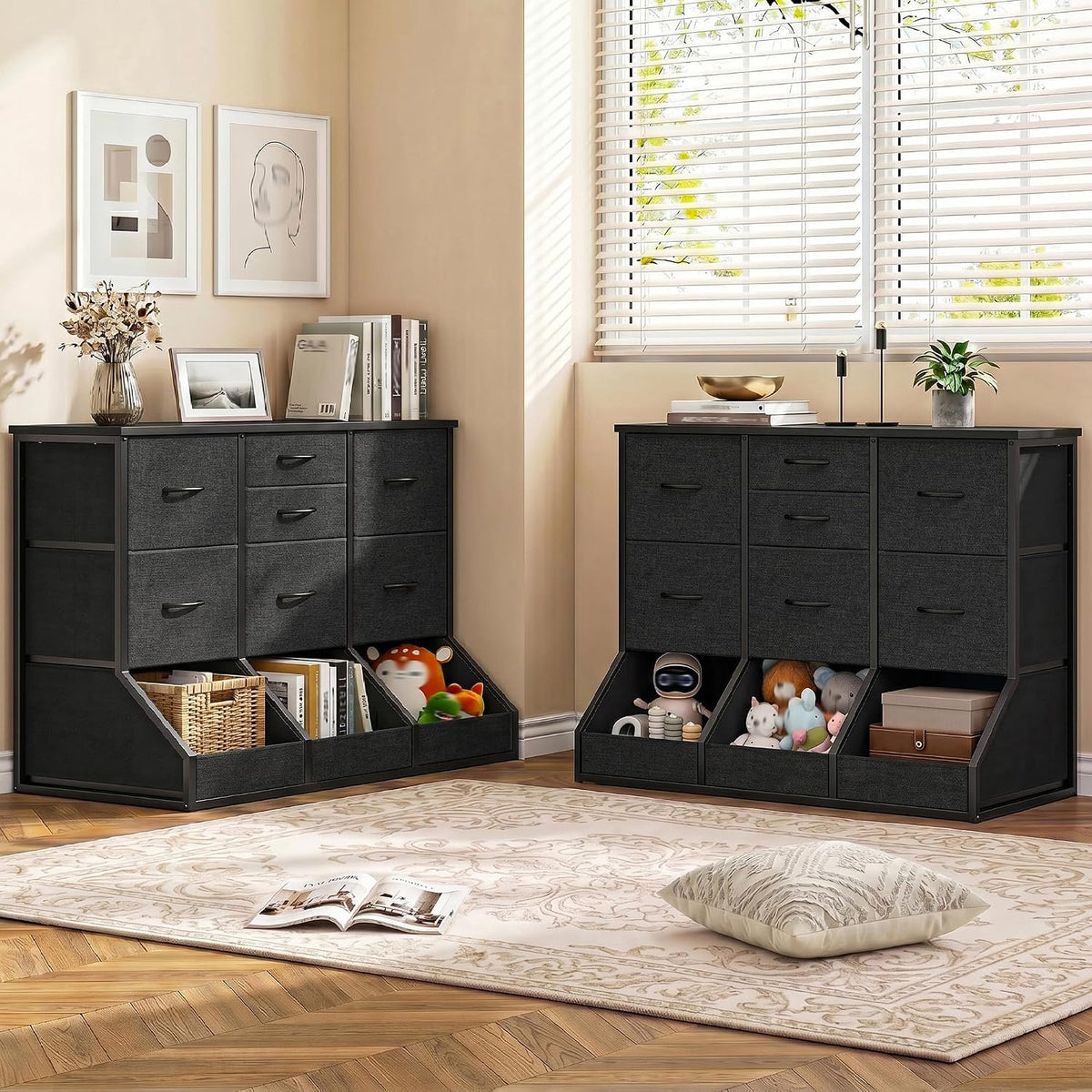 romorgniz dresser for bedroom, 7 drawer and 3, front angle view