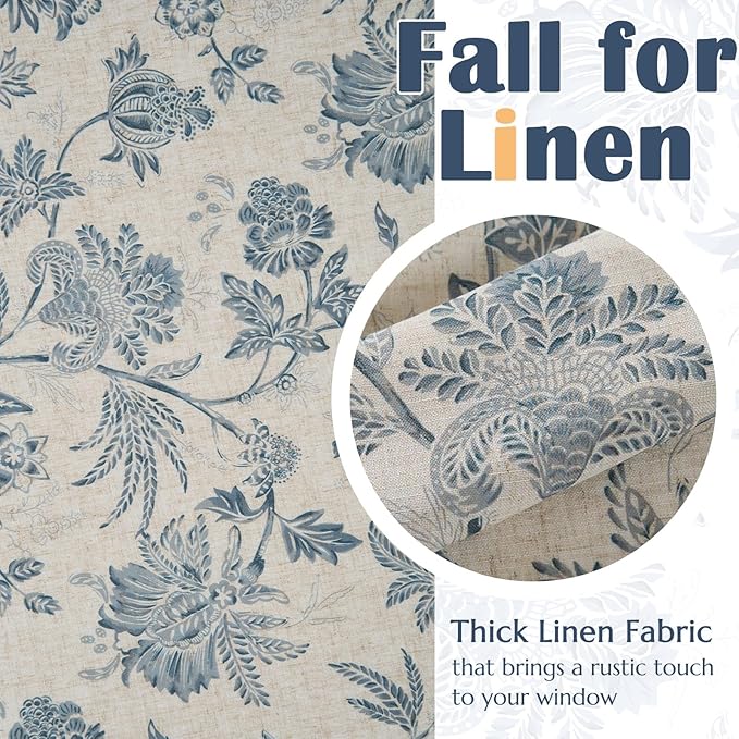 jinchan Floral Valance Curtain Linen Kitchen Valance - Image 9