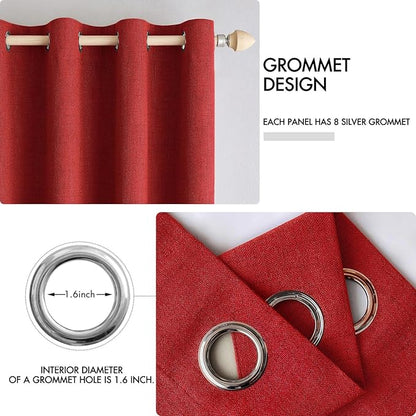 MIULEE 100% Blackout Linen Curtains - Image 4