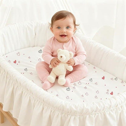 Bassinet Sheets for Baby Girl 32 * 16, 3 Pack Soft Breathable Baby Bassinet - Image 2