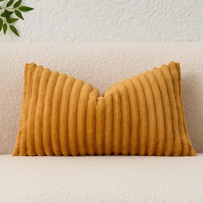 Kevin Textile Fall Soft Plush 12x20 Inch Lumbar Pillow Cover 1 Pack, Luxury by KevinTextile