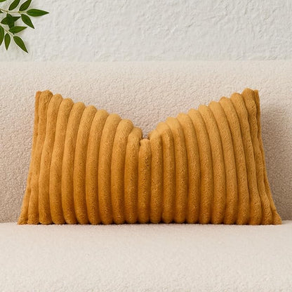 Kevin Textile Fall Soft Plush 12x20 Inch Lumbar Pillow Cover 1 Pack, Luxury by KevinTextile