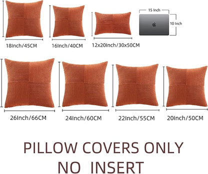 Fancy Homi 2 Packs Burnt Orange Samll Fall Decorative Throw Pillow Covers 14x14 - Image 7