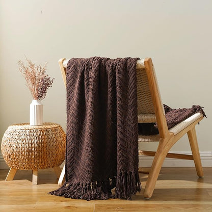 BATTILO HOME Dark Brown Throw Blanket - Image 5