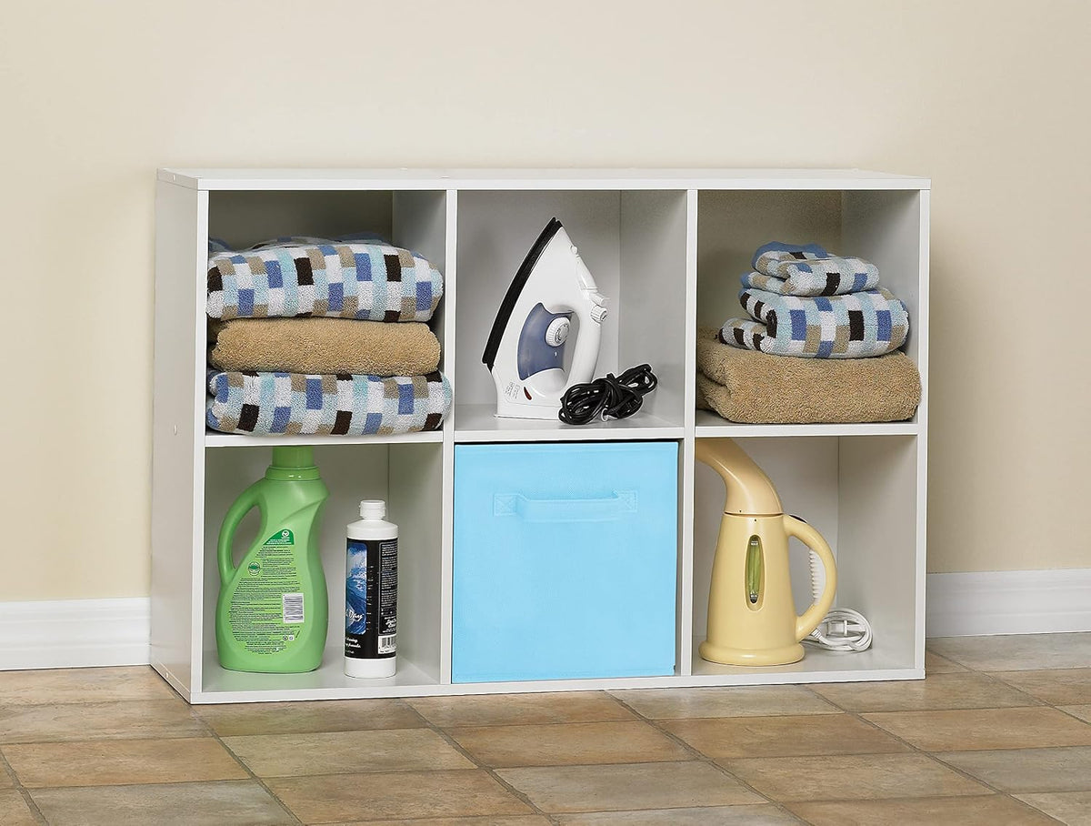 closetmaid cubeicals 6 cube storage shelf organizer bookshelf, front angle view