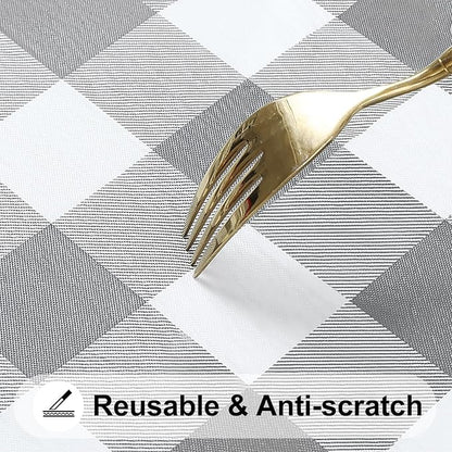Smiry Rectangle Picnic Table Cloth, Elastic Waterproof Fitted Vinyl Tablecloths - Image 7