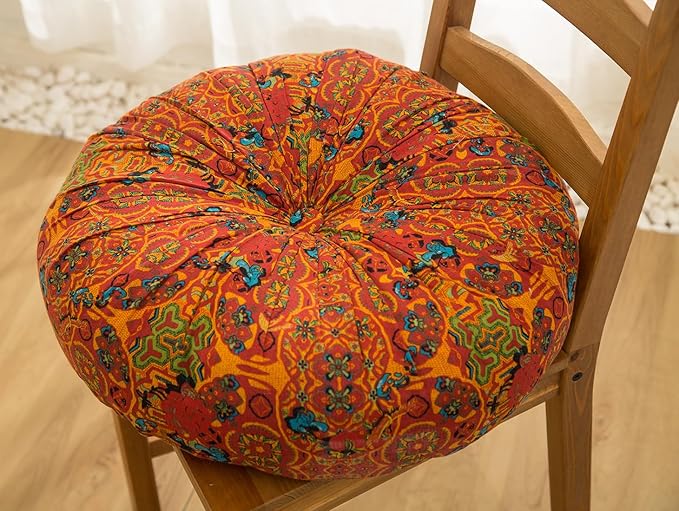 vctops Boho Cotton Linen Round Chair Seat Cushions by vctops