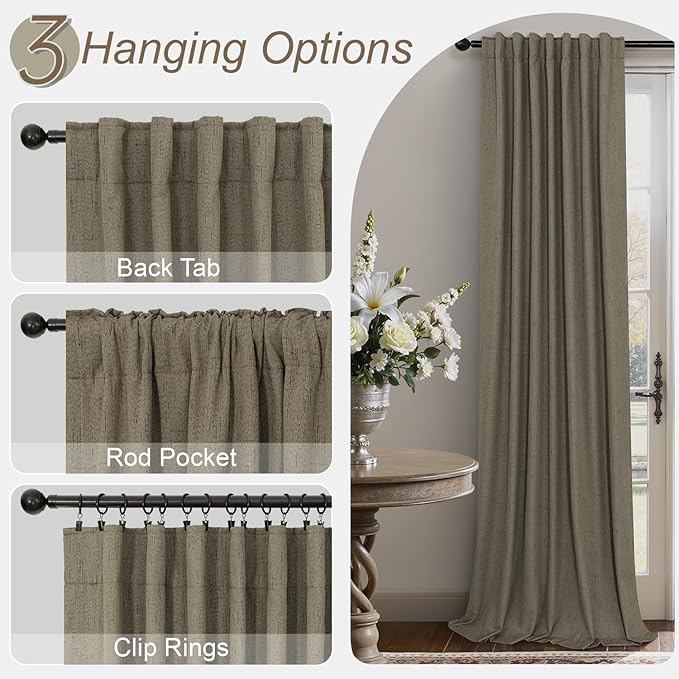 Brown Room Darkening Curtains 96 Inch Long - Image 6