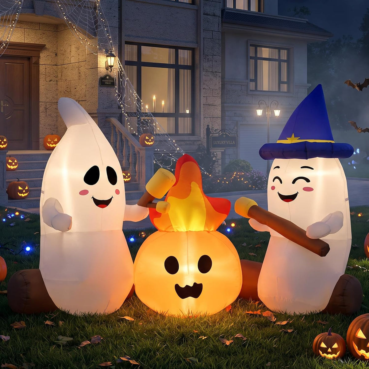 6FT Halloween Inflatables Ghosts Outdoor Cute Blow ups Yard Decorations for Garden Lawn