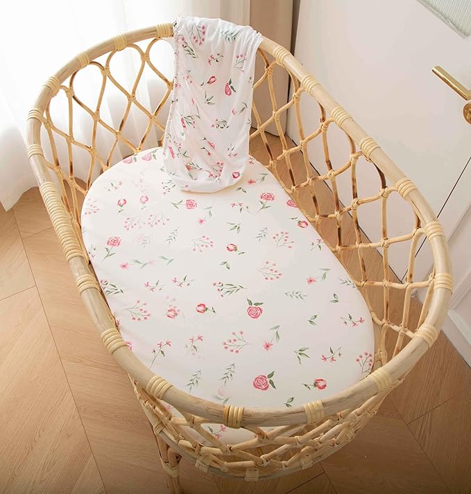 SDY Jersey Bassinet Sheets for Baby Boys and Girls, 32 "x 16 "x 4", 2 Pack - Image 2