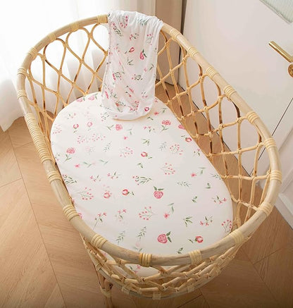 SDY Jersey Bassinet Sheets for Baby Boys and Girls, 32 "x 16 "x 4", 2 Pack - Image 2