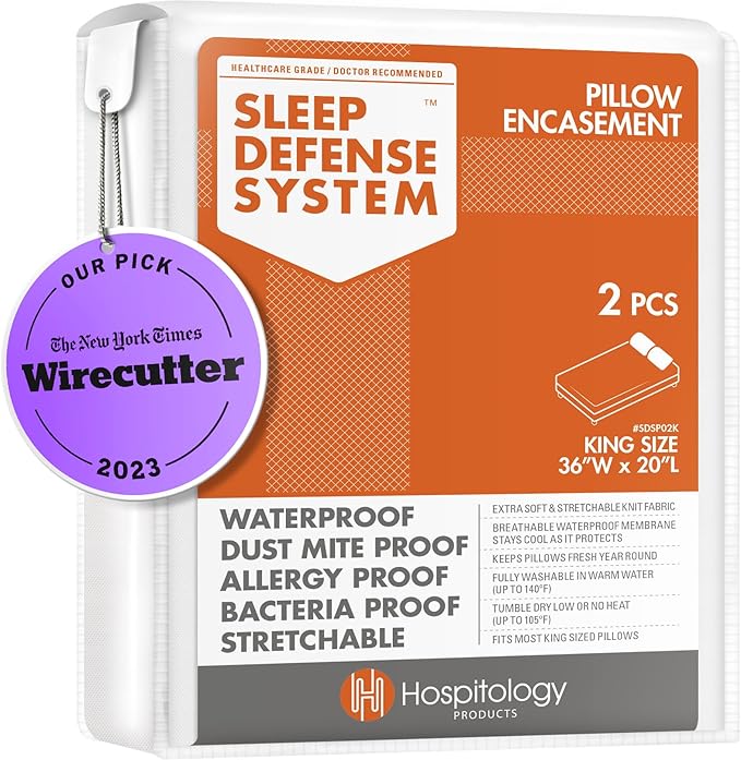 HOSPITOLOGY PRODUCTS Pillow Encasement- Zippered Bed Bug Dust Mite Proof by HOSPITOLOGY