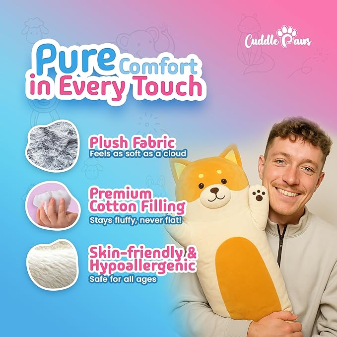 Fox Plush Body Pillow for Kids | Long Stuffed Animal Cuddle Pillow | Soft - Image 2
