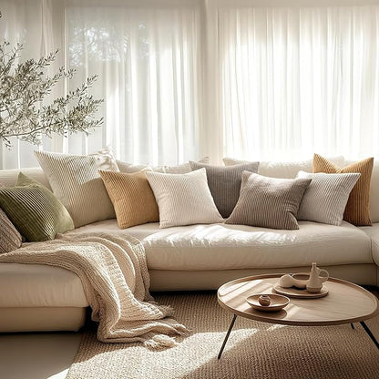 MIULEE Winter Pack of 2 Corduroy Pillow Covers Soft Soild Cushion Cases - Image 4
