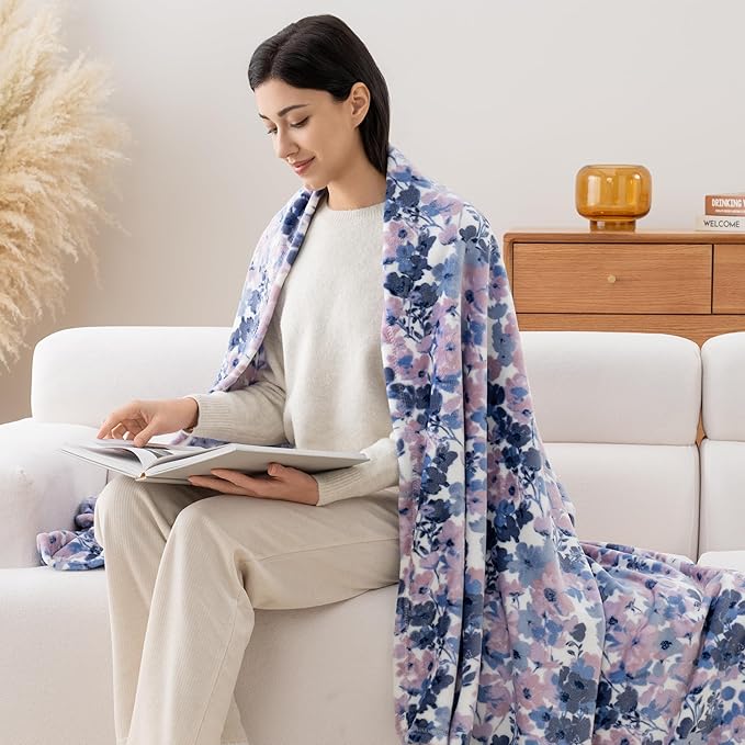 Luxury Printed Fleece Warm Throw Blanket, Soft Lightweight Velvety Plush Throw - Image 3