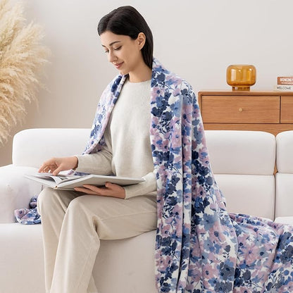 Luxury Printed Fleece Warm Throw Blanket, Soft Lightweight Velvety Plush Throw - Image 3