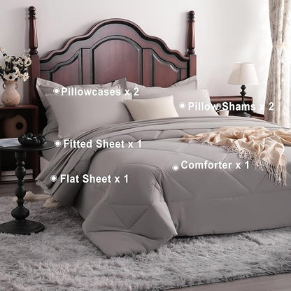 NTBAY King Comforter Set with Sheets, 7 Pieces Soft and Breathable King Bedding - Image 4