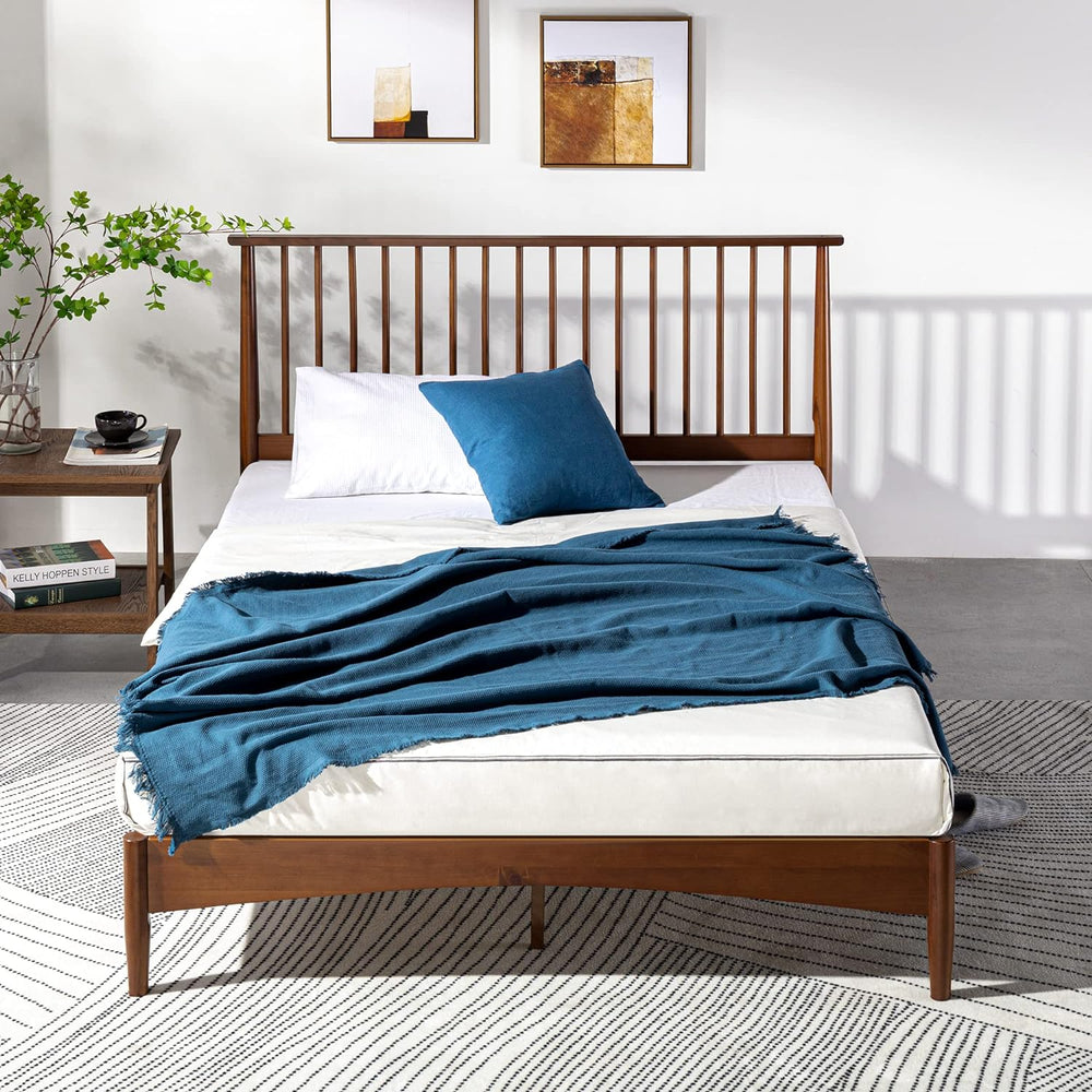 ZINUS Linda Mid Century Wood Platform Bed Frame, Solid Wood Foundation, Wood ...