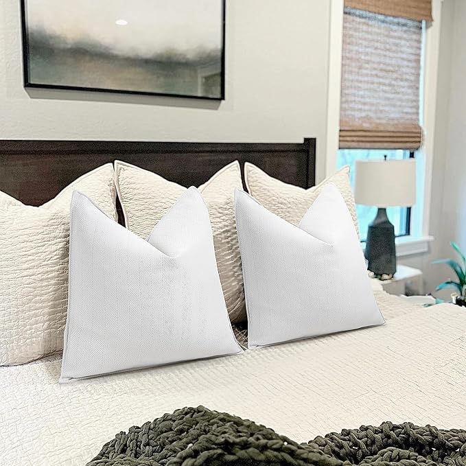 ZWJD Cream Pillow Covers 12x20 Set of 2 Chenille Throw Pillow Covers - Image 5