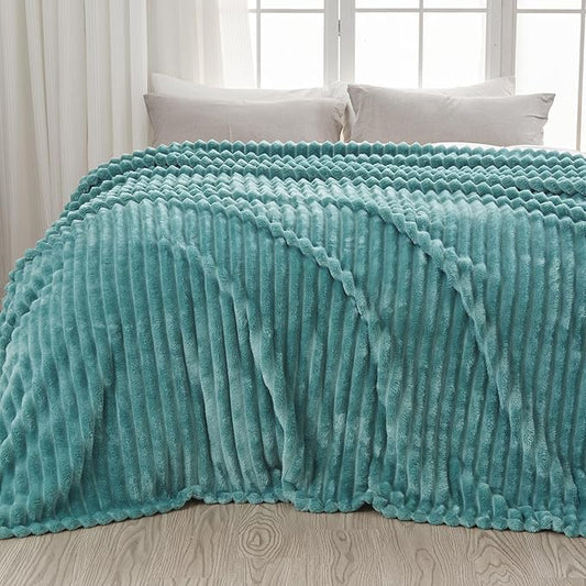NEWCOSPLAY Super Soft Queen Blanket Light Teal Premium Silky Flannel Fleece 3D by NEWCOSPLAY