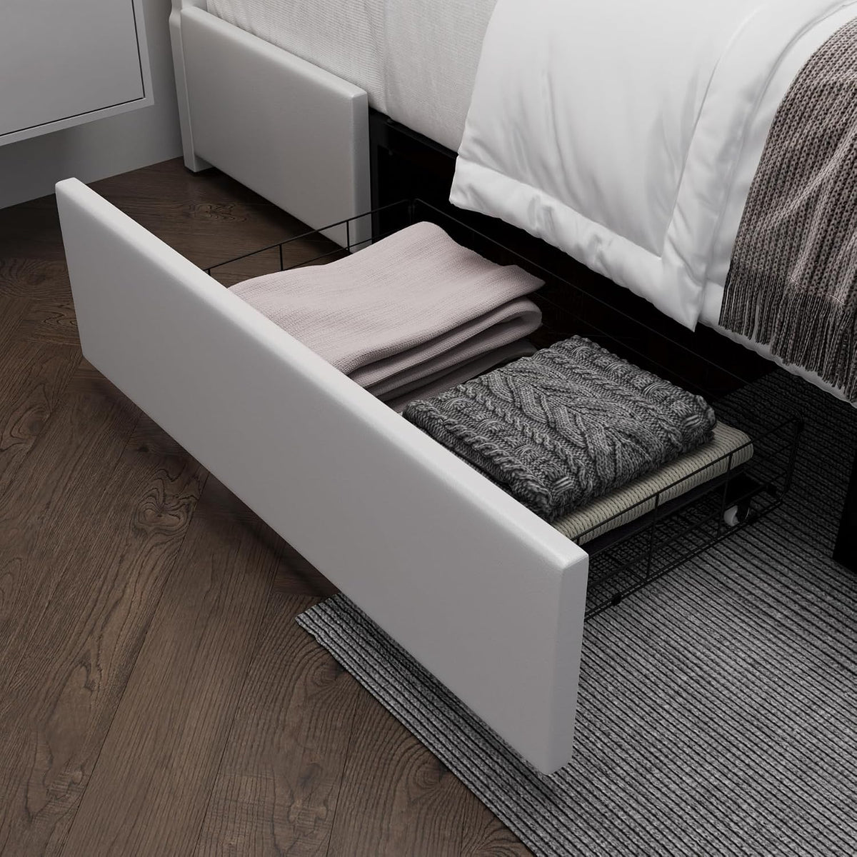 keyluv king size bed frame with rgb led, package contents