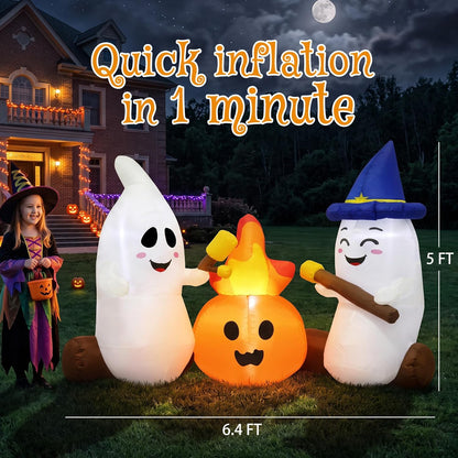 6FT Halloween Inflatables Ghosts Outdoor Cute Blow ups Yard Decorations for Garden Lawn