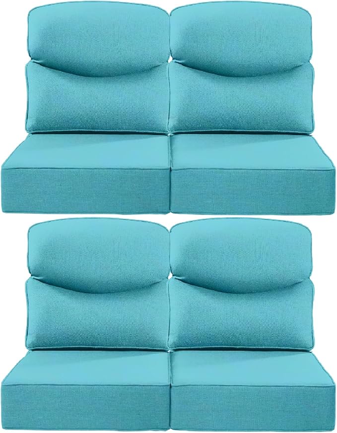 Luxury 22x24/22x25 6-Inch Smile Patio Dining Chair Cushions Set of 4 by ACTREST