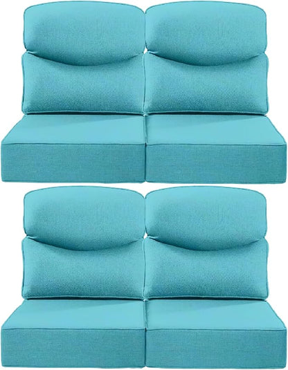 Luxury 22x24/22x25 6-Inch Smile Patio Dining Chair Cushions Set of 4 by ACTREST