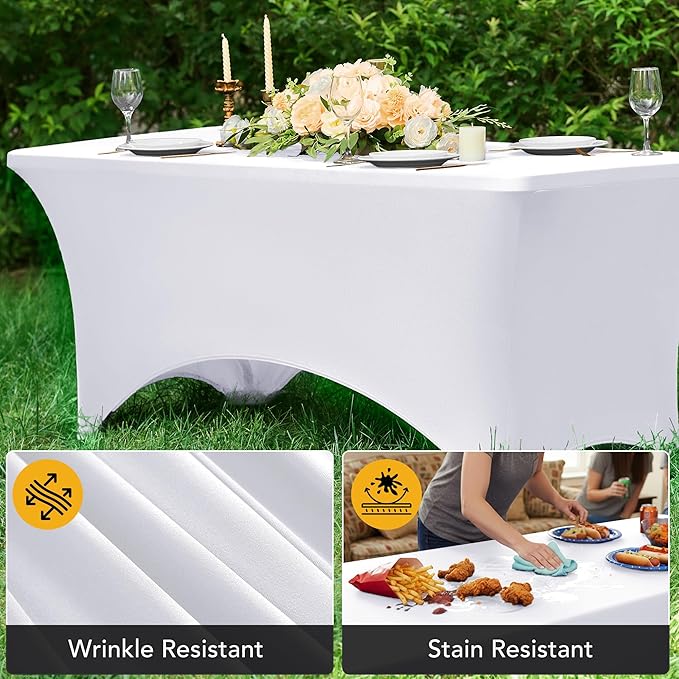 6-Pack Premium White Spandex Tablecloths - Image 4