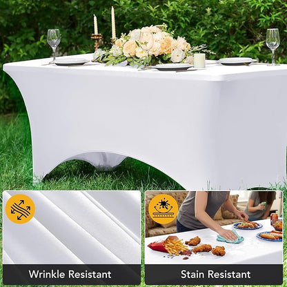 6-Pack Premium White Spandex Tablecloths - Image 4