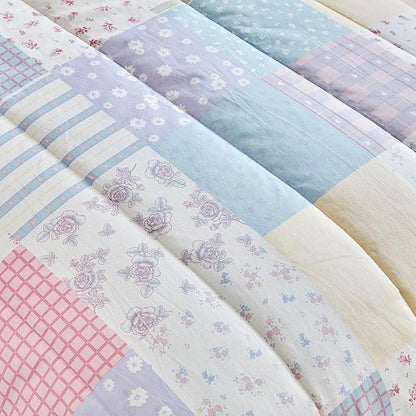 Joyreap 4 Piece Cotton Toddler Bedding Set- Colorful Flowers Patchwork Design - Image 7